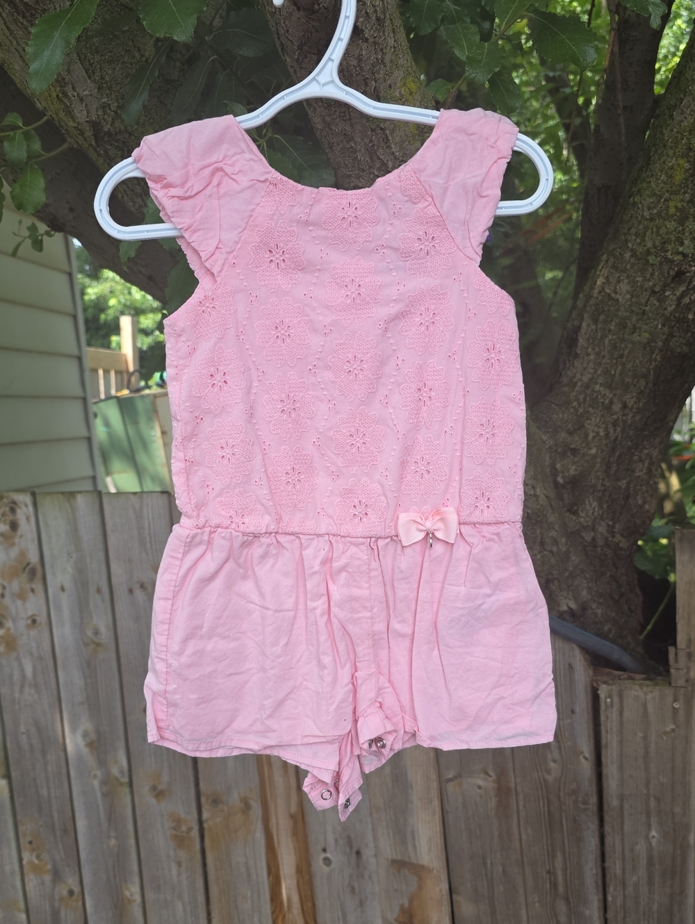 Pink Eyelet Romper for Kids - Brand: